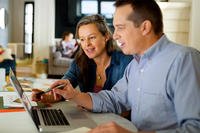 Couple preparing taxes