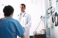 Doctor speaking with patient.